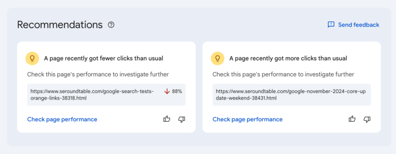 قابلیت Recommendations در سرچ کنسول